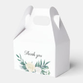 Groen & Wit Elegante Bloemen Huwelijk Bedankdoosjes (Achterkant)