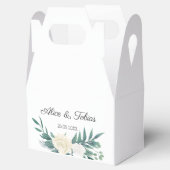 Groen & Wit Elegante Bloemen Huwelijk Bedankdoosjes (Geopend)