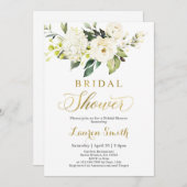 Groen wit en goud Bruids Douche Uitnodiging (Voorkant / Achterkant)