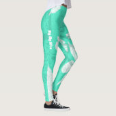 Groen, wit en graffiti op afstand leggings (Rechts)
