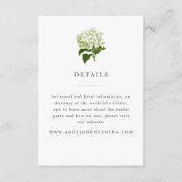 Groen-wit en hortensia Details Informatiekaartje