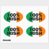 Groen Wit en Oranje 100% Iers Ovale Sticker (Vel)