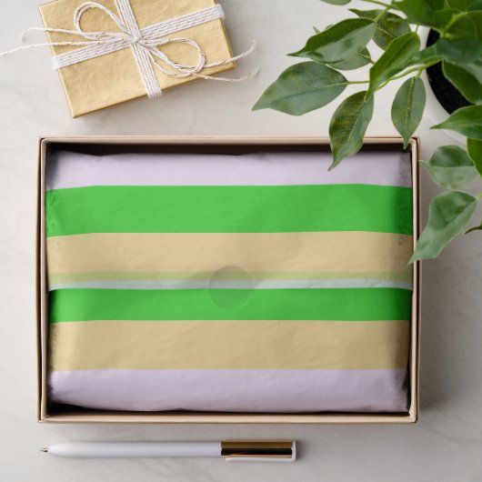 Groen, wit en oranje patroon tissuepapier (Geschenk)