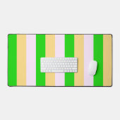 Groen, wit en oranje strepenpatroon bureaumat (Keyboard & Muis)