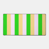 Groen, wit en oranje strepenpatroon bureaumat (Voorkant)