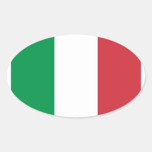 Groen Wit en Rood Italiaanse Vlagkleuren Ovale Sticker