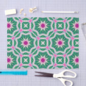 Groen wit en roze Marokkaans geometrisch patroon Tissuepapier (Craft)
