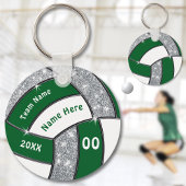 Groen, wit en zilver Cheap Volleyball Giveaways Sleutelhanger