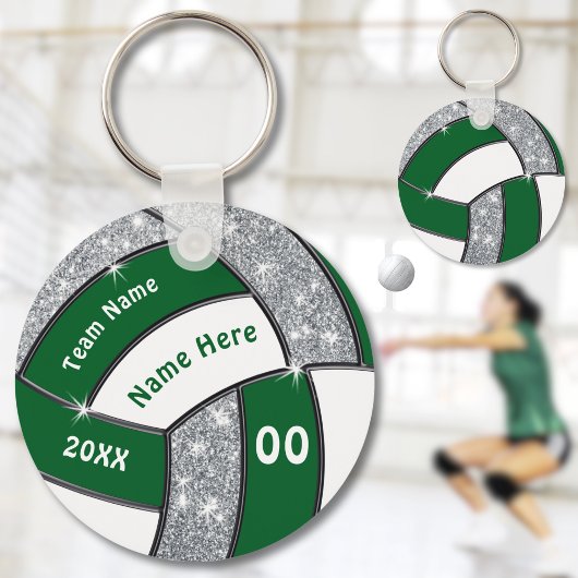 Groen, wit en zilver Cheap Volleyball Giveaways Sleutelhanger