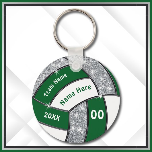 Groen, wit en zilver Cheap Volleyball Giveaways Sleutelhanger