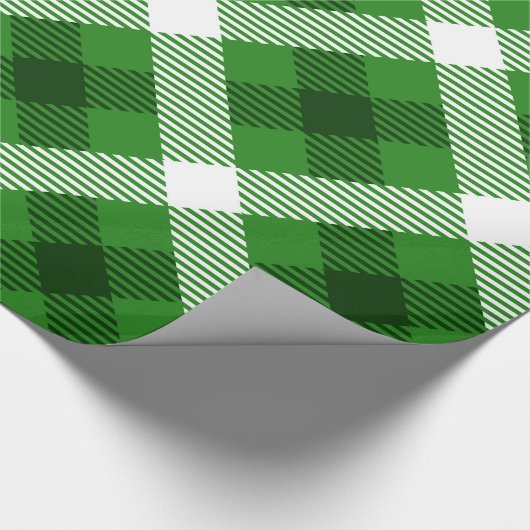 Groen wit en zwart gebuffelvormig patroon cadeaupapier (Hoek)