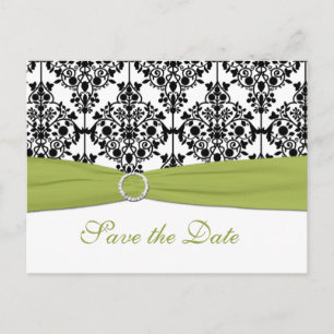 Groen, wit en zwart Save the Date Briefkaart