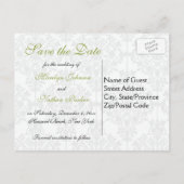 Groen, wit en zwart Save the Date Briefkaart (Achterkant)