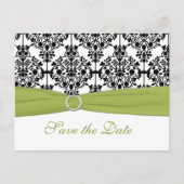 Groen, wit en zwart Save the Date Briefkaart (Voorkant)