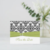 Groen, wit en zwart Save the Date Briefkaart (Staand voorkant)