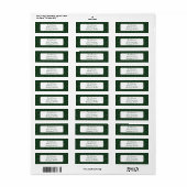 Groen Wit Evergreen Kerstretour Adres Etiket (Full Sheet)