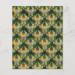Groen wit floragepatroon Patrick paper