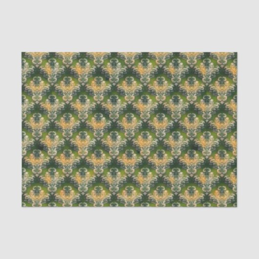 groen wit floragepatroon St Patrick Tis Tissuepapier (Voorkant)
