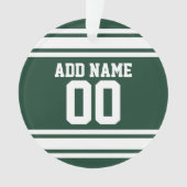 Groen wit Football Jersey - Aangepast nummer Ornament (voorkant)