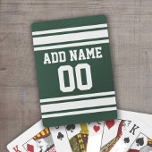Groen wit Football Jersey - Aangepast nummer Pokerkaarten
