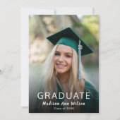 Groen Wit Foto Afstuderen Klasse van 20XX Feest Kaart (Voorkant)
