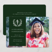 Groen+Wit foto van Doctor of Osteopathic Medicine Aankondiging (Voorkant / Achterkant)