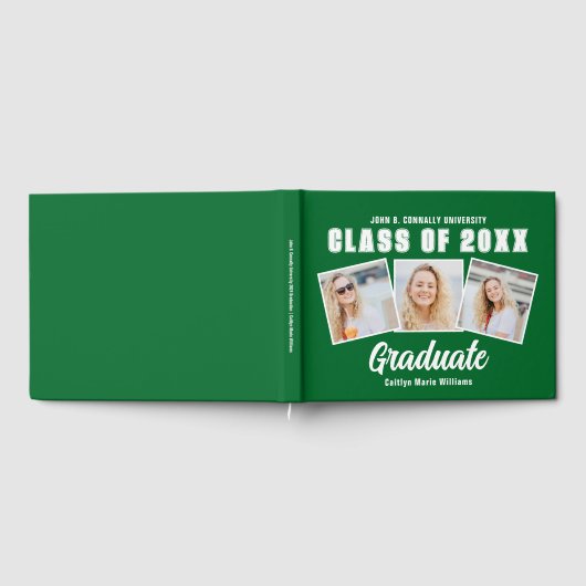 Groen Wit Fotoklas van 2025 Afstuderen Gastenboek (Volledig)