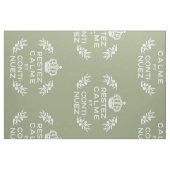 groen wit Frans script kalm houden en doorgaan Stof (Fat Quarter)