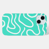 Groen Wit Gebogen Lijnen Case-Mate iPhone Case (Achterkant (horizontaal))