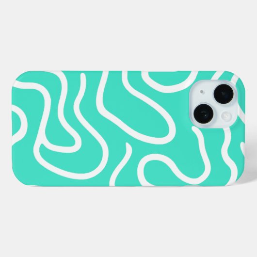 Groen Wit Gebogen Lijnen Case-Mate iPhone Case (Achterkant (horizontaal))