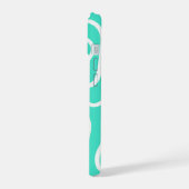 Groen Wit Gebogen Lijnen iPhone 15 Case (Linkerkant)