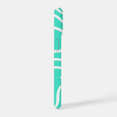 Groen Wit Gebogen Lijnen iPhone 15 Case (Rechterkant)