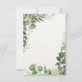 Groen Wit Geïllustreerde Bloemen Huwelijksuitnodig Kaart (Achterkant)