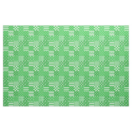 Groen Wit Gemengde Patchwork Ontwerp Patchwork Stof (Yard (91,4 cm))