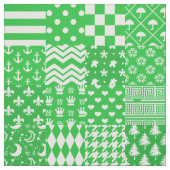 Groen Wit Gemengde Patchwork Ontwerp Patchwork Stof (Swatch)