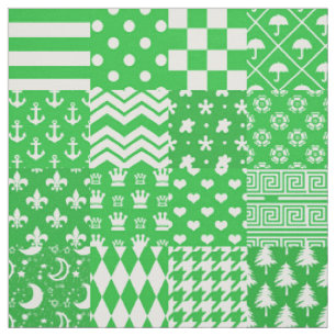 Groen Wit Gemengde Patchwork Ontwerp Patchwork Stof