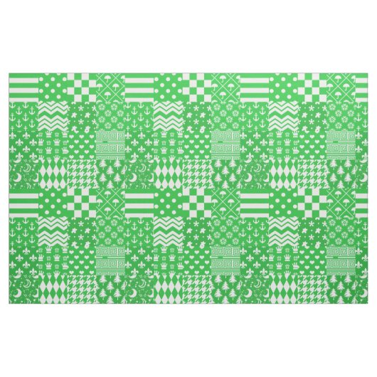 Groen Wit Gemengde Patchwork Ontwerp Patchwork Stof (Fat Quarter)