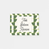 Groen Wit Geometrisch Abstract Post-it® Notes (Voorkant)