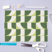 Groen Wit Geometrisch Abstract Tissuepapier (Craft)
