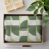 Groen Wit Geometrisch Abstract Tissuepapier (Geschenk)