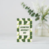 Groen Wit Geometrisch Abstract Visitekaartje (Staand voorkant)