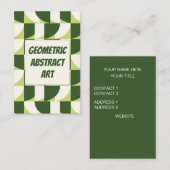 Groen Wit Geometrisch Abstract Visitekaartje (Voorkant / Achterkant)