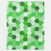 Groen Wit Geometrisch Hexagon Fleece Deken (Voorkant)