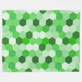 Groen Wit Geometrisch Hexagon Fleece Deken (Voorkant (Horizontaal))