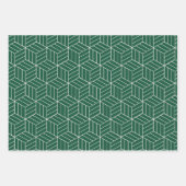 Groen + wit geometrisch patroon | inpakpapier vel (Voorkant 3)