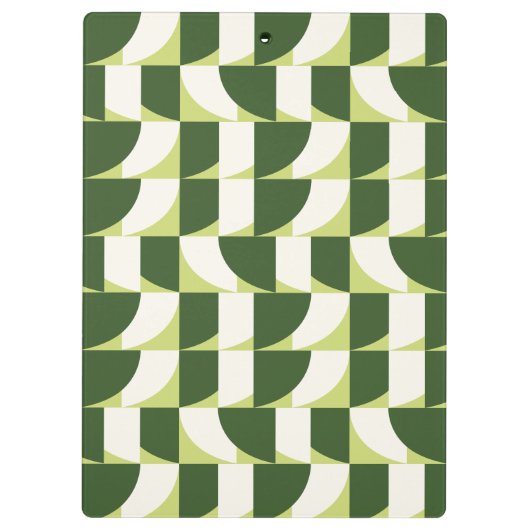 Groen Wit Geometrische Abstracte Kunst Klembord (Achterkant)