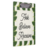 Groen Wit Geometrische Abstracte Kunst Klembord (Rechts)