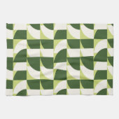 Groen Wit Geometrische Abstracte Kunst Theedoek (Horizontaal)