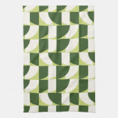 Groen Wit Geometrische Abstracte Kunst Theedoek (Verticaal)