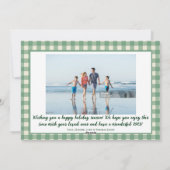 Groen & Wit Geplaagd Custom Foto Kerst Feestdagenkaart (Achterkant)